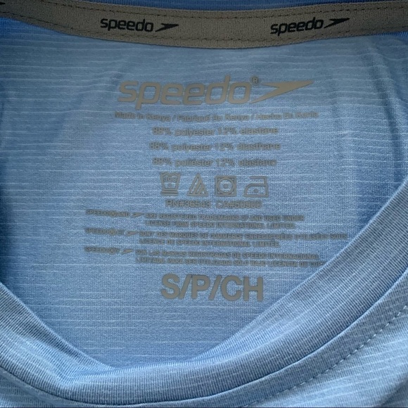 𝅺SPEEDO Blue Swim Tee with UPF Protection NWTSize S - Picture 5 of 8